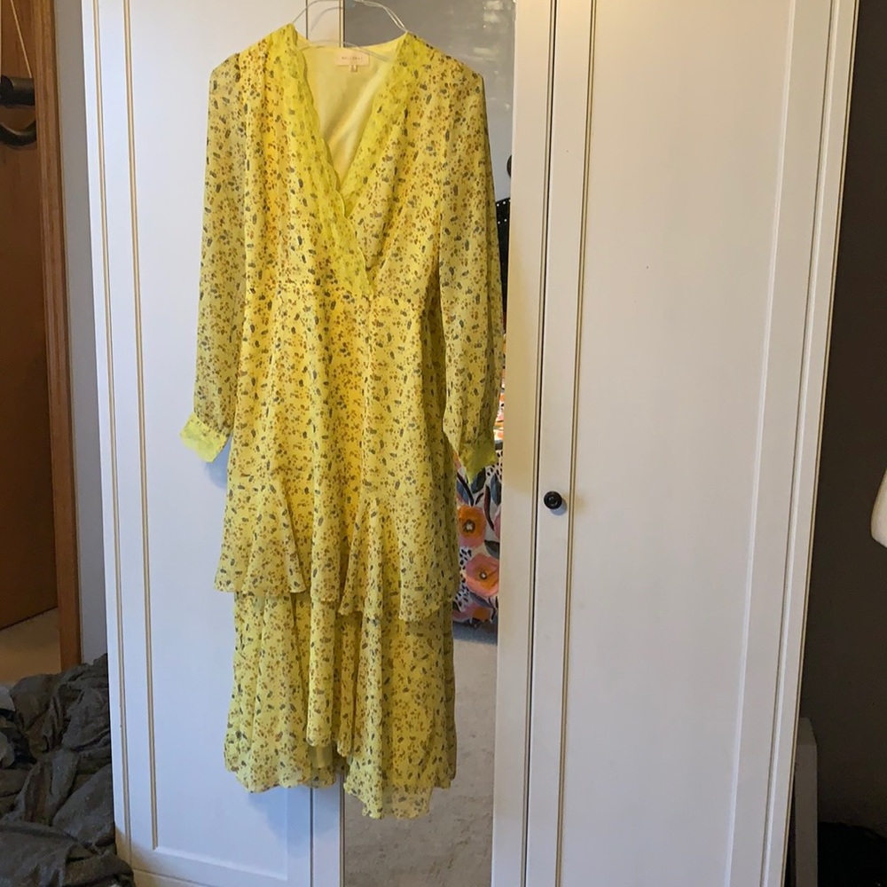 Yellow floral prairie dress